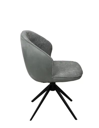 Stuhl MERRITH - drehbar, Stoff, Graublau