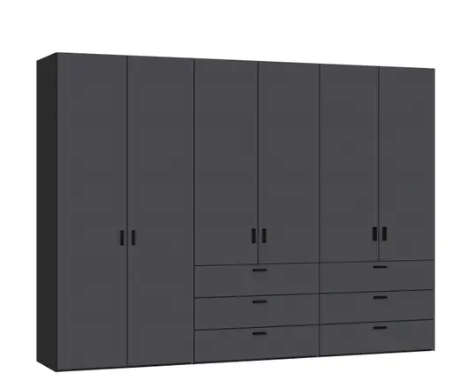 Drehtürenschrank JOIN IT- B ca. 303 cm, Schwarz, Anthrazit