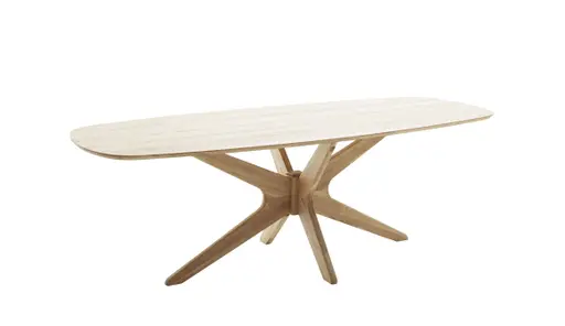 Esstisch - LB ca. 240x100 cm, Wildeiche massiv geölt, Schweizer Kante