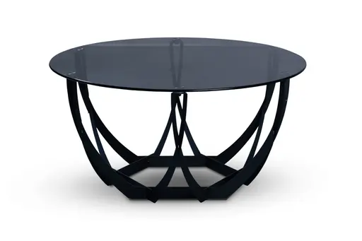 Couchtisch - Ø/H ca. 80x40 cm, Grau, Schwarz