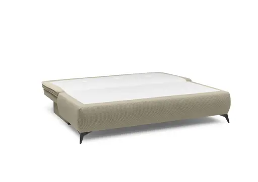 Funktionssofa JUNNIS - Schlaffunktion mit Bettkasten, Stoff, Taupe