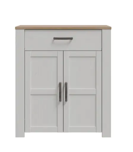 Schuhschrank FELLIAN- B ca. 86 cm, Weiß, Eiche Dekor