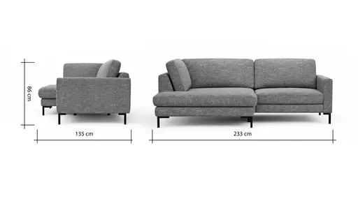 Ecksofa Oviedo - Ecke links mit 1,5-Sitzer, Stoff, Senfgelb