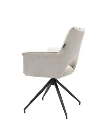 Armlehnstuhl MALEEN - drehbar, Stoff, Beige