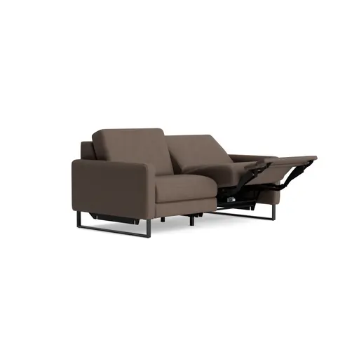 Sofa Aracena - 2,5-Sitzer inkl. Relaxfunktion motorisch und Kopfstütze, Leder, Schoko