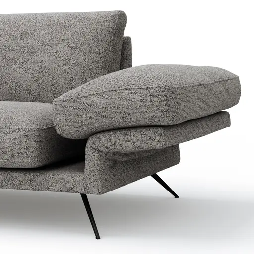 Ecksofa Valdemoro - Longchair mit 2,5-Sitzer rechts inkl. Rückenlehne verstellbar, Stoff, Grau