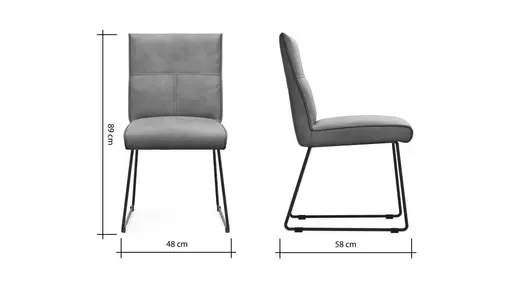 Stuhl Dinner - Stoff, Grau