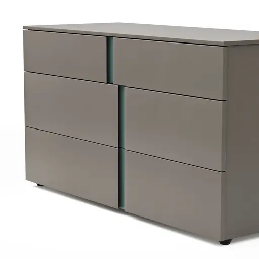 Kommode Loretto - BHT ca, 127x70x51 cm, Lack matt, Steingrau