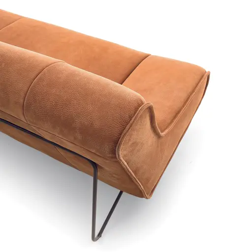 Sofa - 2-Sitzer, Leder, Hellbraun