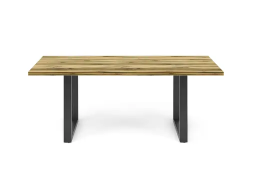 Esstisch - LB ca. 200x100 cm, Plankeneiche, Schwarz