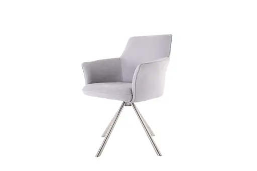 Armlehnstuhl MIREIA - drehbar, Stoff, Hellgrau