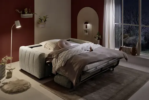 Schlafsofa MYLES - Stoff, Truffle