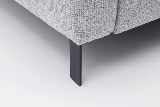 Ecksofa David - Longchair links mit 1,5-Sitzer inkl. Kopfstütze/Armlehne verstellbar, Stoff, Hellgrau