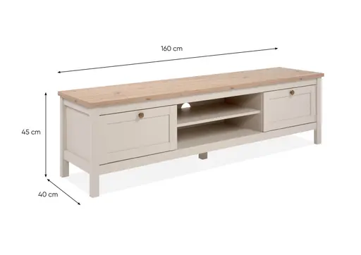 TV-Board- B ca. 160 cm, Champagner, Eiche Dekor