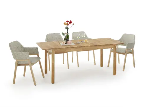 Esstisch- LB ca. 160-200x80 cm, Ausziehbar, Eiche, Massiv, Geölt