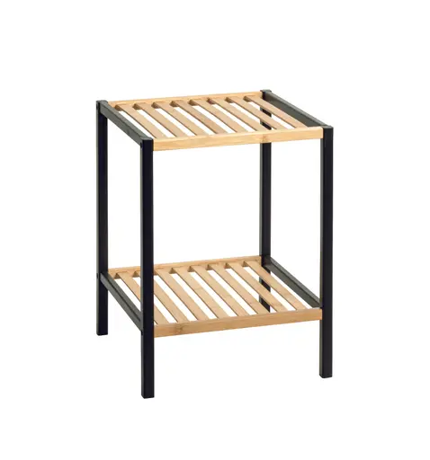 Beistelltisch - LB ca. 35x35 cm, Bambus naturbelassen, Schwarz