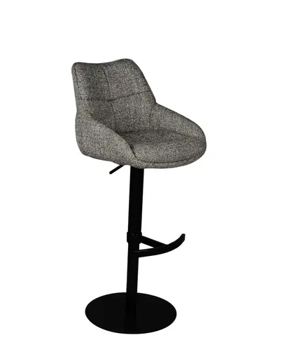 Barhocker MATTEA - drehbar, höhenverstellbar, Stoff, Braun