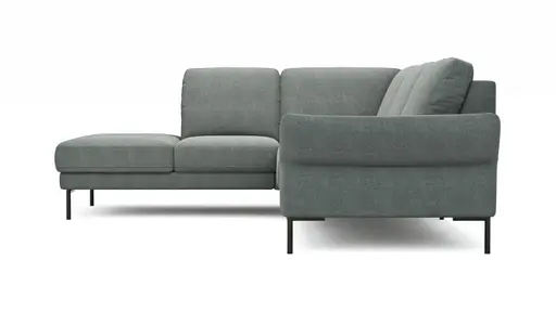 Ecksofa Rockport A - Ecke links mit 2,5-Sitzer rechts, inkl. Armlehne verstellbar, Stoff, Eisblau