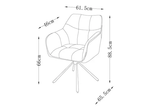 Armlehnstuhl MARLE - drehbar, Stoff, Anthrazit