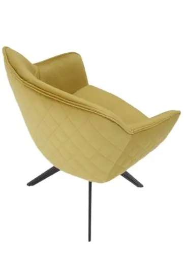 Armlehnstuhl - drehbar, Samt, Goldfarben