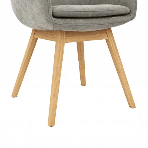 Armlehnstuhl Macano - Stoff, Hellgrau