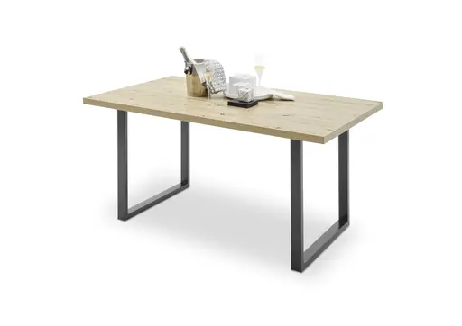 Esstisch - LB ca. 140x90 cm, Eiche Nachbildung, Schwarz