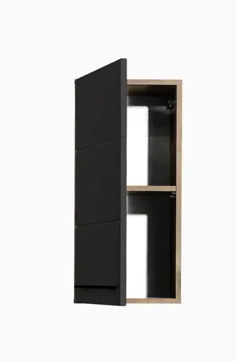 Hängeschrank- B ca. 34 cm, Vintage Holz, Schwarz, Matt, Tiefzieh