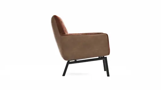 Sessel Matina - Größe M, Leder&Stoff, Cognac, Kupfer