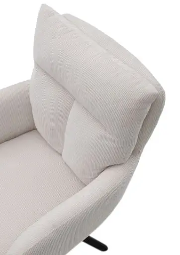 Armlehnstuhl - drehbar, Cord, Hellbeige