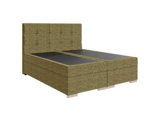 Boxspringbett SANDRIN I- Liegefläche ca. 200x200 cm, Stoff, Grün