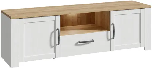 TV-Board FELLIAN- B ca. 166 cm, Weiß, Eiche Dekor