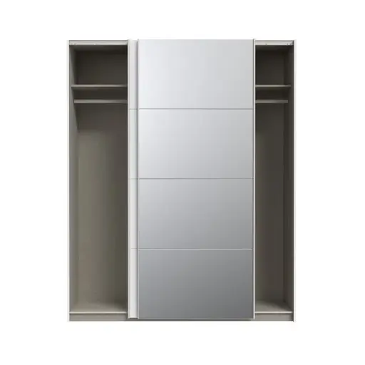 Schwebetürenschrank FREDDY 2- B ca. 170 cm, Weiß, Spiegel