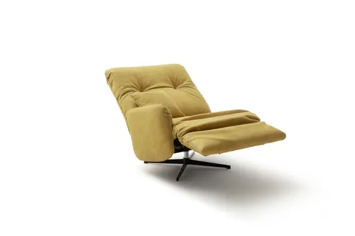 Loungesessel Lovere - Leder, Curry, Armlehne links