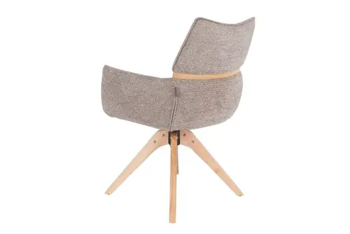 Armlehnstuhl MAROU - drehbar, Stoff, Braun