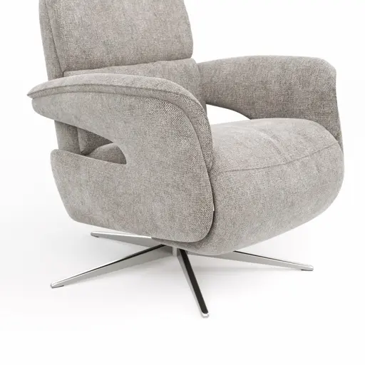 Relaxsessel Amila - Größe M, inkl. Relaxfunktion und Kopfteilverstellung, Stoff, Grau