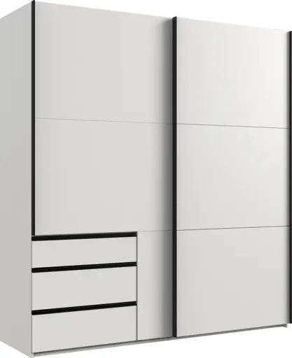 Schwebetürenschrank- B ca. 200 cm, Weiß