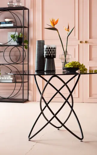 Esstisch - Ø/H ca. 120x76 cm, Schwarz