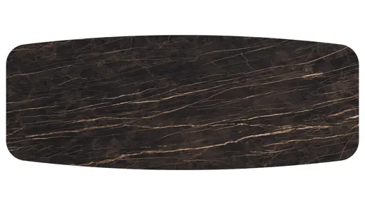 Esstisch Savona - LB ca. 280x100 cm, Fix, Keramik, Schwarz, Bootsform