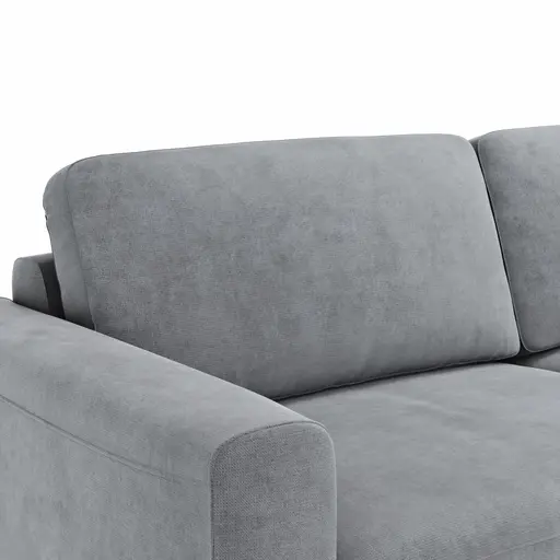 Ecksofa Oviedo - 1,5-Sitzer mit Longchair rechts, Stoff, Grau