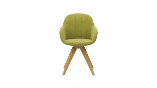 Polsterstuhl Dinner - drehbar, Stoff, Lichtgrasgrün