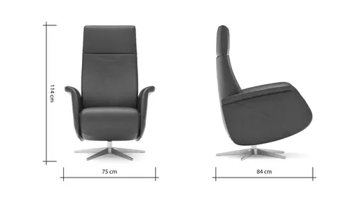 Relaxsessel Girona -  Relaxfunktion (motorisch), Leder, Dunkelbraun