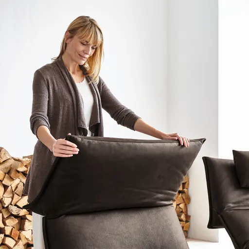 Sofa - 2-Sitzer, Relaxfunktion motorisch, Leder, Schoko