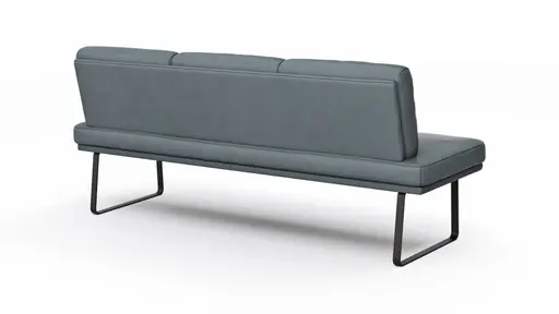 Bank Valloni - B ca. 221 cm, mit Rückenlehne, Leder, Hellblau