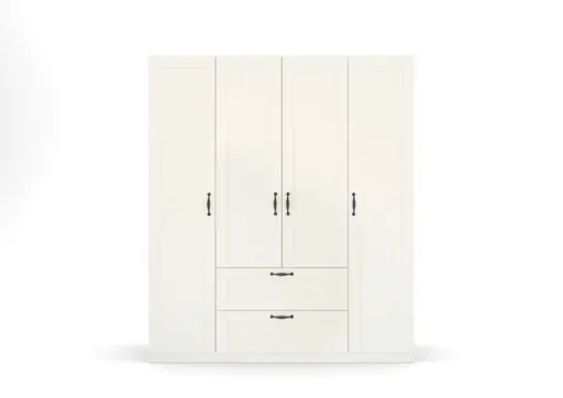 Drehtürenschrank ROMAN SPIN- B ca. 181 cm, Weiß, Landhausoptik