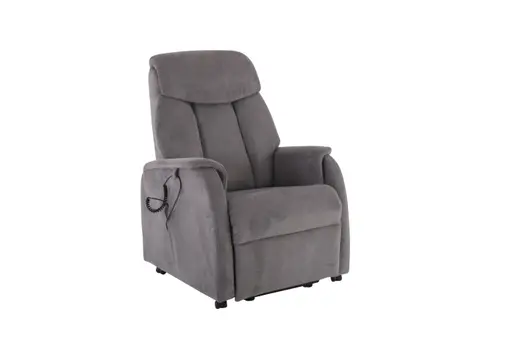 TV-Sessel MARIN - Aufstehhilfe, Relaxfunktion, Kopfteilverstellung, Stoff, Grau