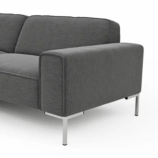 Ecksofa Morten - Longchair links, 1,5-Sitzer, Stoff, Grau-Beige