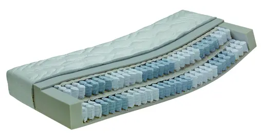 Boxspring-Komfort-Querschläfer - 3-Sitzer mit Schlaffunktion inkl. drei Rückenkissen, Stoff, Grau