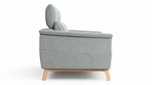 Sofa Nevin - 2,5-Sitzer inkl. Kopfpolsterverstellung, Stoff, Silbergrau