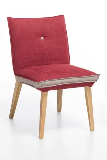 Stuhl - Stoff, Innen Rot, Außen Camel