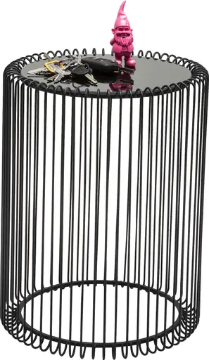 Beistelltisch-Set- Stahl, Schwarz, Glas, Schwarz